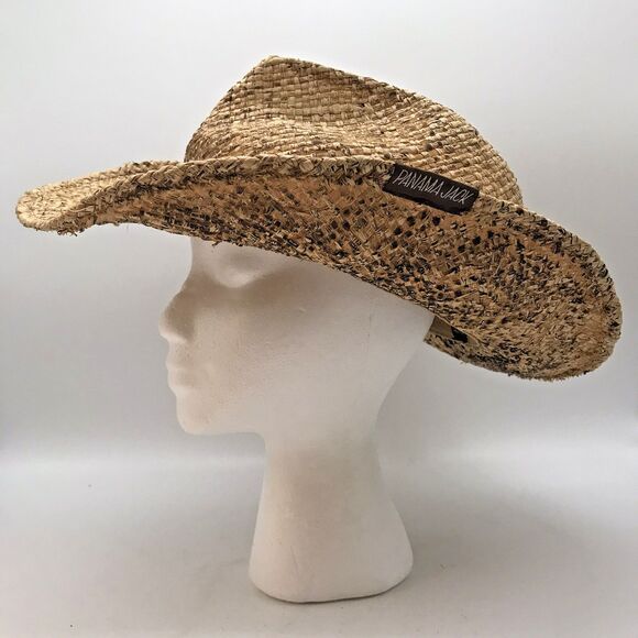 Panama Jack Woven Straw Cowboy Hat Adult Unisex OSFM Braided Twine Band Packable - Picture 6 of 13
